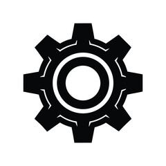 High-Resolution Black Gear Icon Perfect for Industrial, Mechanical, and Engineering Designs