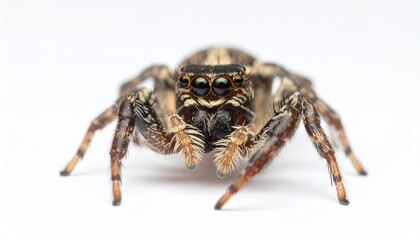 jumping spider on white background