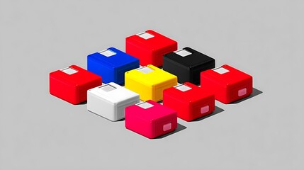 Obraz premium Colorful Cubes Abstract Business Logistics Concept.