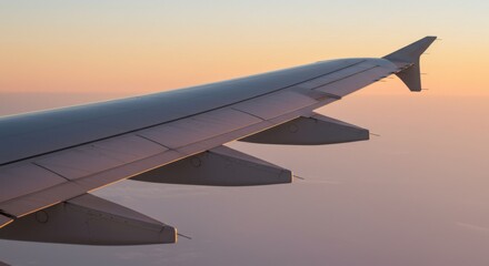 Fototapeta premium Aircraft Wing Flaps Fully Extended in Morning Light