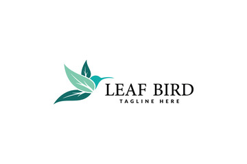 bird leaf logo design template, logo icon vector illustration