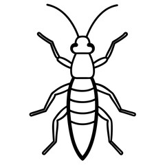 Sleek Earwig Outline Illustration