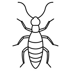 Sleek Earwig Outline Illustration
