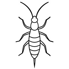 Sleek Earwig Outline Illustration