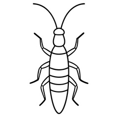Sleek Earwig Outline Illustration