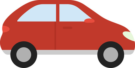 Red car icon. Vector illustration. 