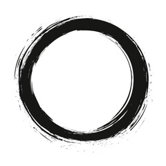 Zen Circle symbol - black and white & minimalist design for tattoos, logos, vectors - isolated on white background.