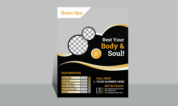 Clean Circle Beauty new modern and minimalist beauty spa salon flyer design template with women fashion parlor flyer template vector illustration.	 - Powered by Adobe