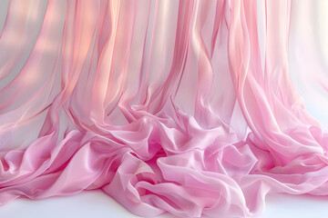 Fototapeta premium pink chiffon curtain AI generative