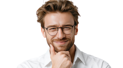 Thoughtful Gaze: A portrait captures a man in eyeglasses, radiating a thoughtful and introspective mood