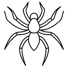 Sleek Wolf Spider Outline Illustration