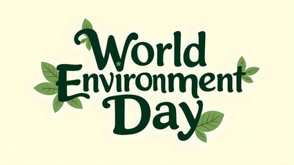 Fototapeta premium Celebrating World Environment Day with Nature's Touch and Green Typography