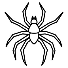 Sleek Wolf Spider Outline Illustration