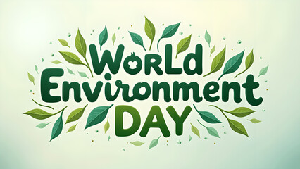 Naklejka premium Celebrating World Environment Day with lush greenery, an eco-conscious design