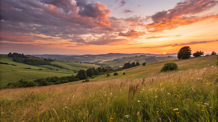 sunset in the mountains