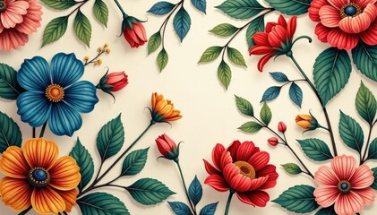 Fototapeta premium Intricate floral tapestry wallpaper pattern in muted jewel tones, traditional, paisley