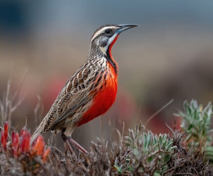 Long-tailed meadowlark, Sturnella louca, bird
