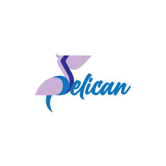 Logotype of pelican bird vector template