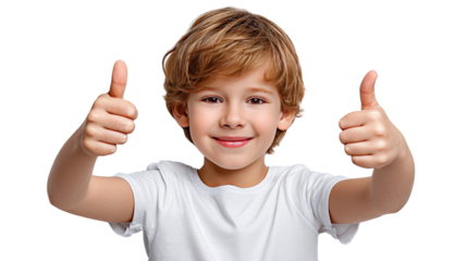 Double Thumbs Up: A cheerful child beams with a bright smile, displaying a gesture of approval and positivity with both thumbs raised in a gesture of approval.