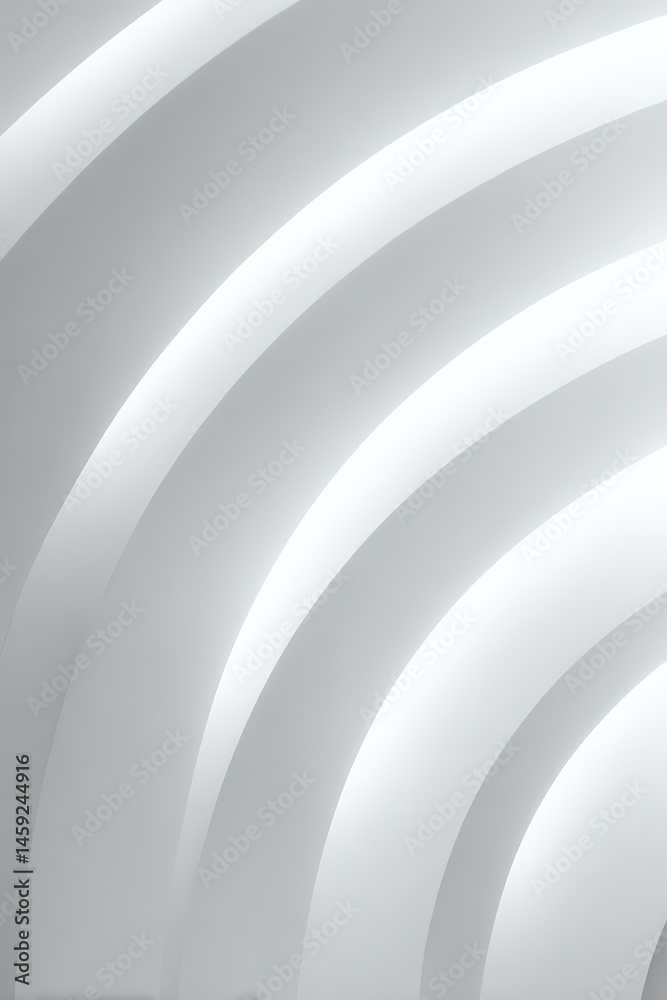 Poster minimalist white architectural curves creating a modern abstract pattern with soft shadows and light