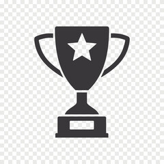 Trophy cup with star flat vector icon