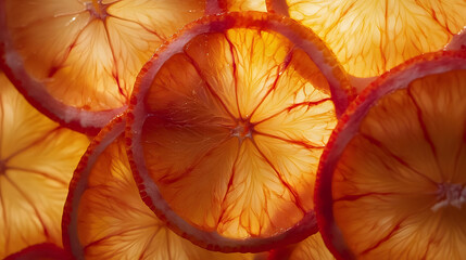 Top view of fresh orange slices full background, photorealistic detail, high resolution, top view,