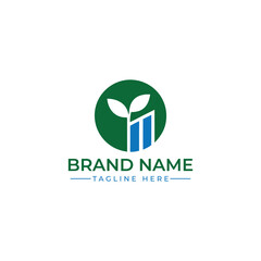 Eco Brand Logo with Green Leaf and Growth Symbol – Vector Design

