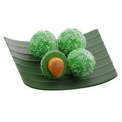 Klepon indonesian food 3d illustration