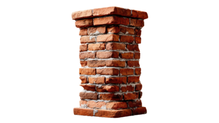 Rustic Brickwork Elegance: A striking, textured brick pillar stands proudly, its warm, earthy tones radiating a sense of history and timeless design.