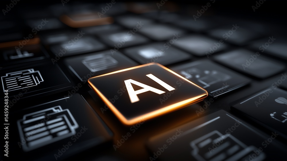 Poster a virtual dashboard with text document icons display with the word 