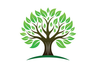 Fototapeta premium Green Tree Logo Silhouette Realistic Nature Design, tree, logo, silhouette, green, nature, realistic, 