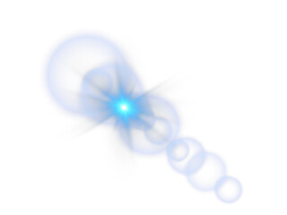 Realistic Sun Flare Effect with a Bright Lens Reflection and a Beautiful Blue Glow Radiating Outward