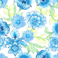 Fototapeta premium Paisley Damask abstract flower and all over repeat pattern Executive and beautiful Indian pastel color design