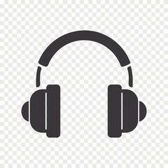 Headphone silhouette flat vector icon