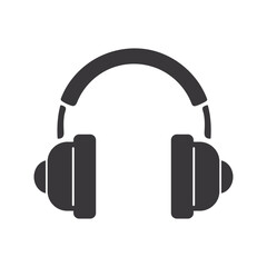 Headphone silhouette flat vector icon