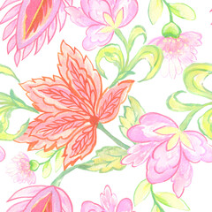 Paisley Damask abstract flower and all over repeat pattern Executive and beautiful Indian pastel color design