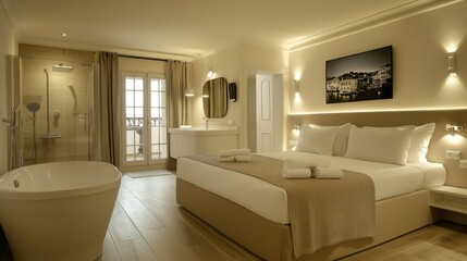 Luxurious bedroom with ensuite bathroom