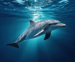 Obraz premium Dolphin in the sea, close-up