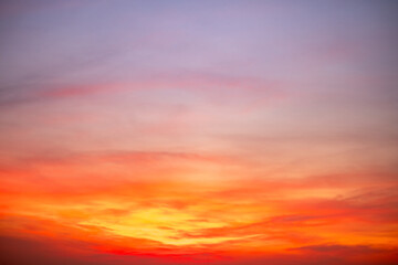 Beautiful , luxury soft gradient orange gold clouds and sunlight on the blue sky perfect for the background, take in evening,Twilight, Large size, high definition landscape photo