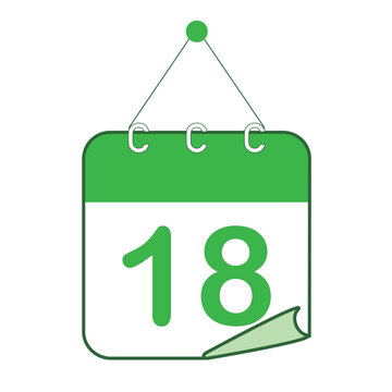 ひめくりカレンダー　グリーン　18日