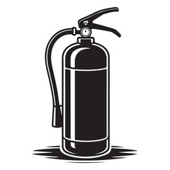 Fire extinguisher Vector Black silhouettes. with white background