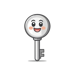 Happy smiling key cartoon character illustration design