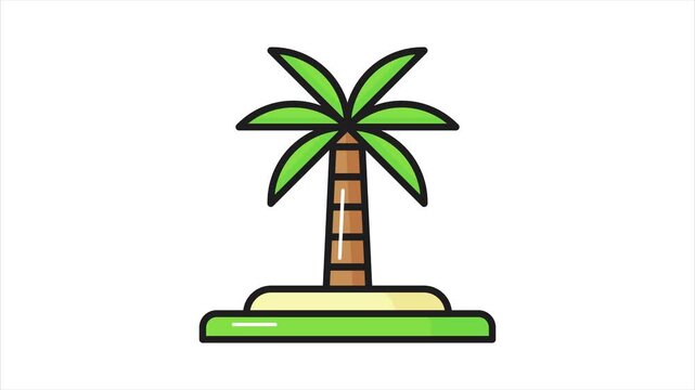 an amazing vector animation design of palm tree in modern and trendy style