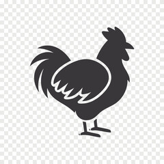 Rooster silhouette flat vector icon