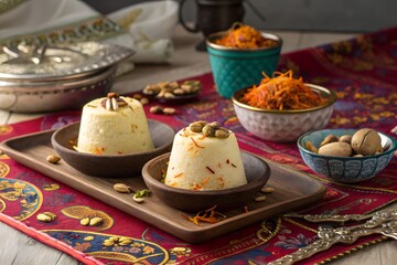 kulfi dessert in indian traditional table