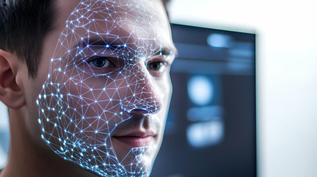 Digital Facial Recognition Technology Concept in Modern Environment