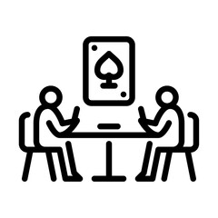 play card outline icon. figure playing card line art illustration.