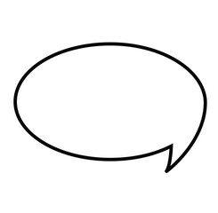 Cute cartoon hand drawn vector speech bubble outline.