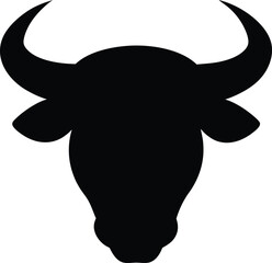 bold bull head silhouette