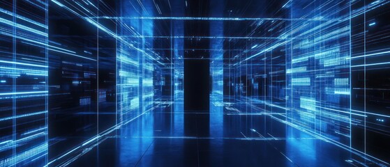 Obraz premium Digital data corridor